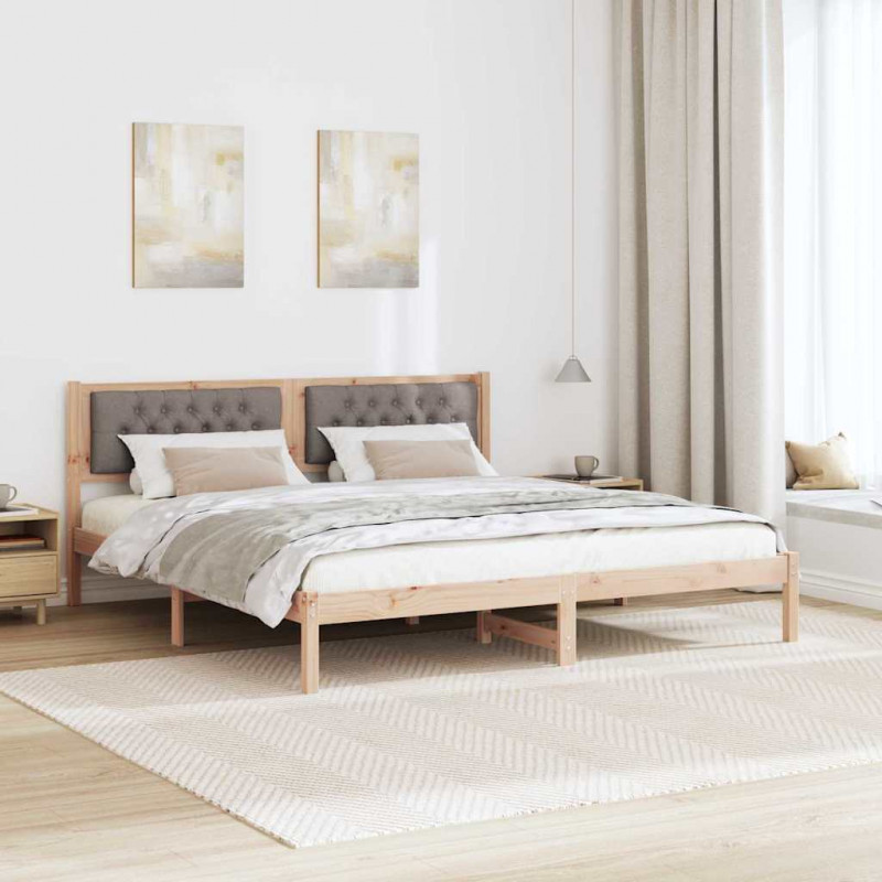 Ramka łóżka Ciemnoszary 160 x 200 cm Lite drewno sosnowe