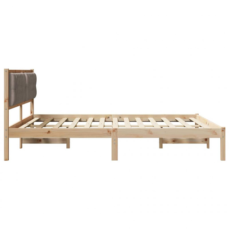 Ramka łóżka Ciemnoszary 160 x 200 cm Lite drewno sosnowe