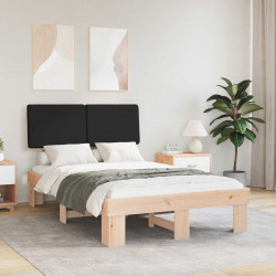 Ramka łóżka z tapicerowanym wezgłowiem Czarny 120 x 200 cm