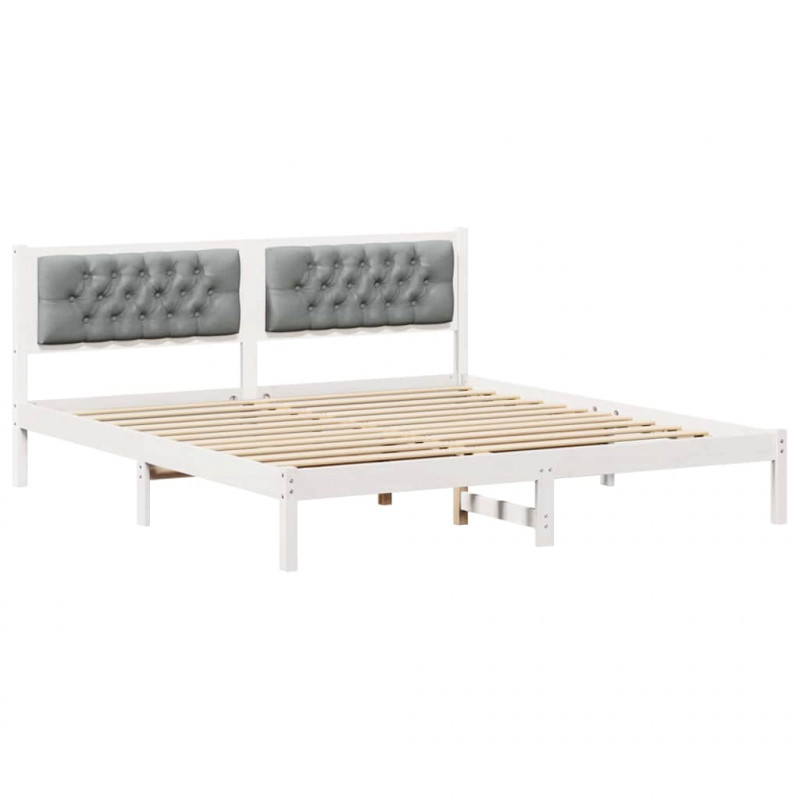 Ramka łóżka Jasnoszary 160 x 200 cm Lite drewno sosnowe
