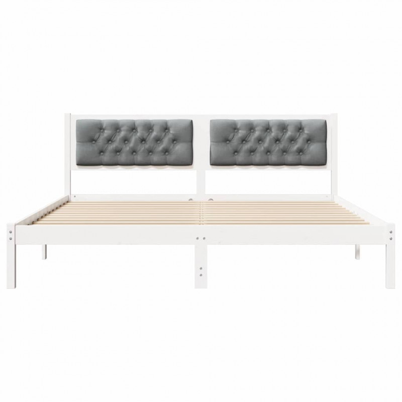 Ramka łóżka Jasnoszary 160 x 200 cm Lite drewno sosnowe