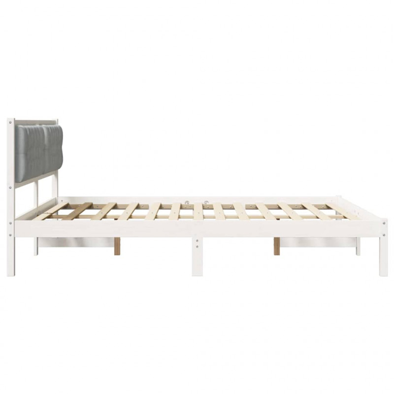 Ramka łóżka Jasnoszary 160 x 200 cm Lite drewno sosnowe