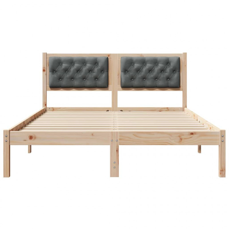 Ramka łóżka Ciemnoszary 150 x 200 cm Lite drewno sosnowe