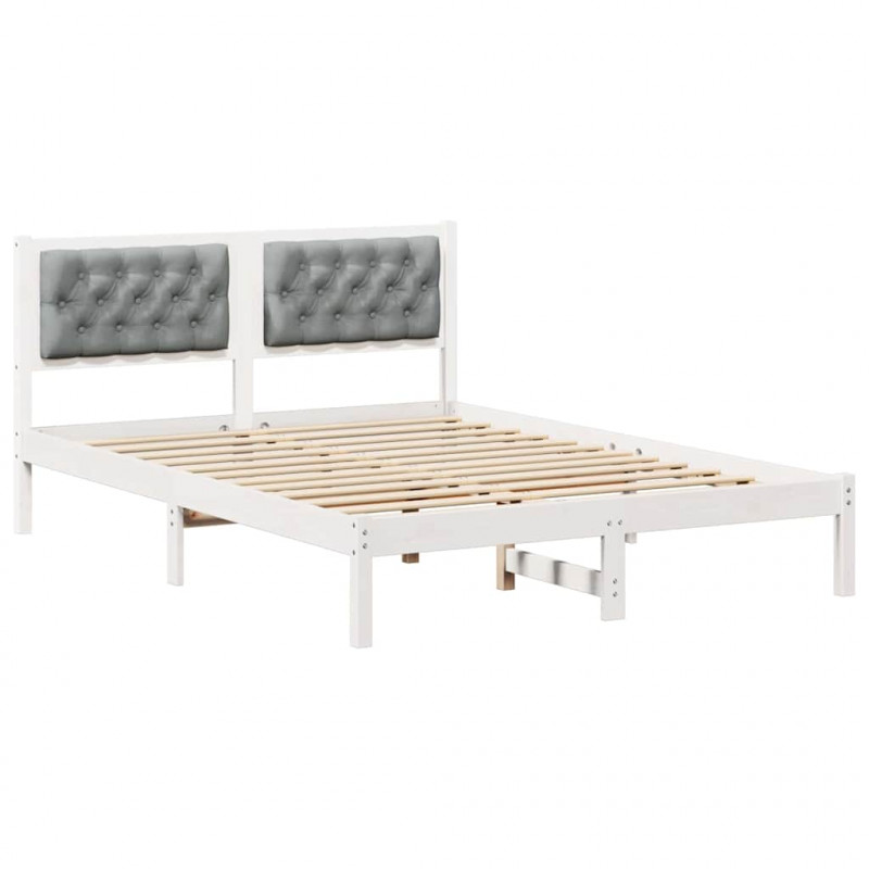 Ramka łóżka Jasnoszary 150 x 200 cm Lite drewno sosnowe