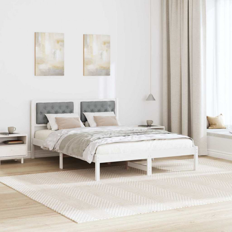 Ramka łóżka Jasnoszary 150 x 200 cm Lite drewno sosnowe