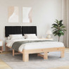 Ramka łóżka z tapicerowanym wezgłowiem Czarny 135 x 190 cm