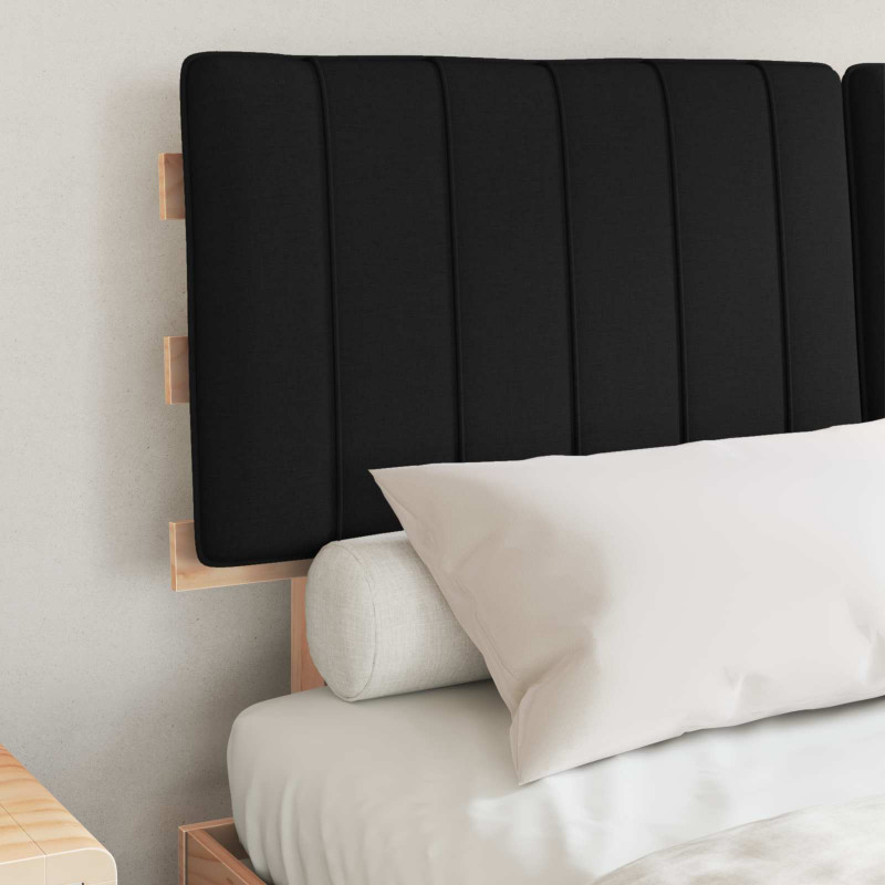 Ramka łóżka z tapicerowanym wezgłowiem Czarny 135 x 190 cm
