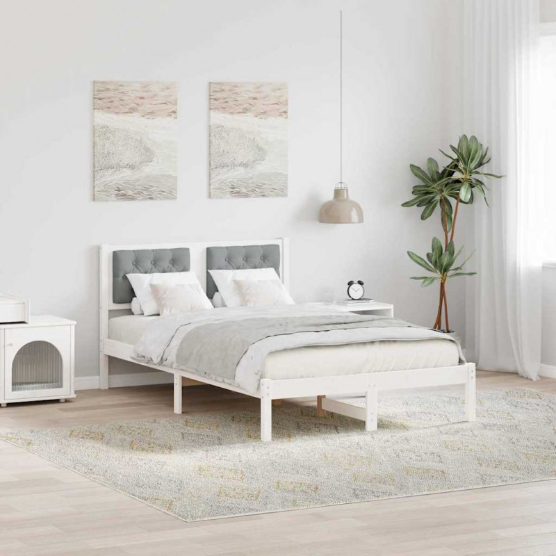 Ramka łóżka Jasnoszary 120 x 200 cm Lite drewno sosnowe
