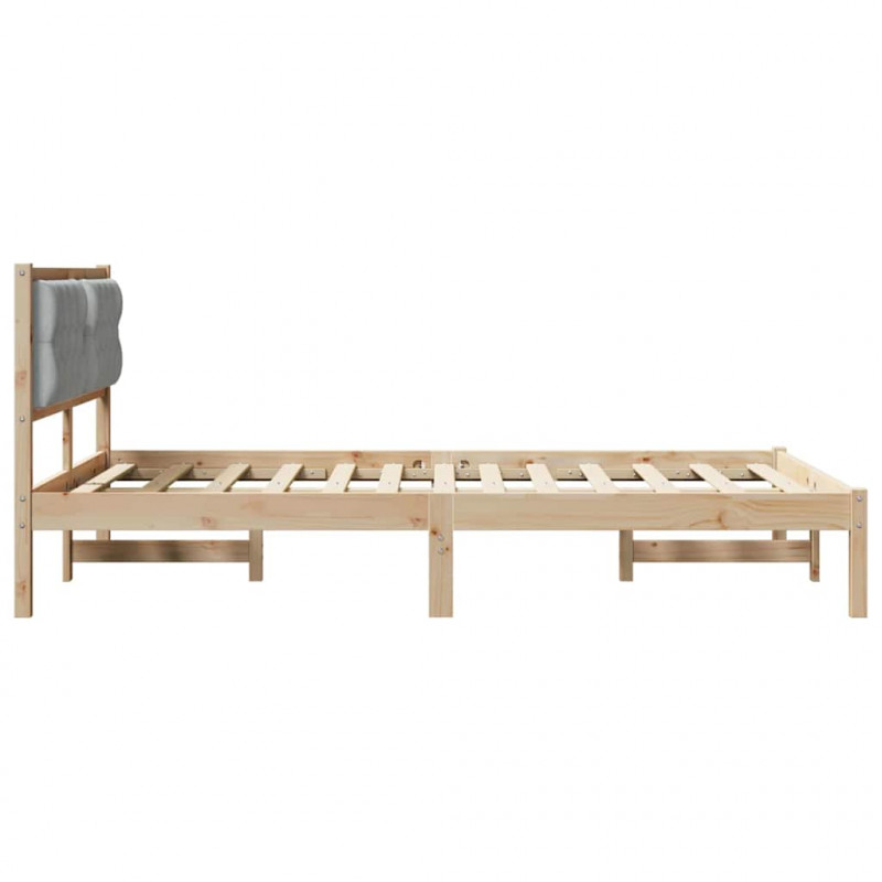 Ramka łóżka Jasnoszary 140 x 190 cm Lite drewno sosnowe