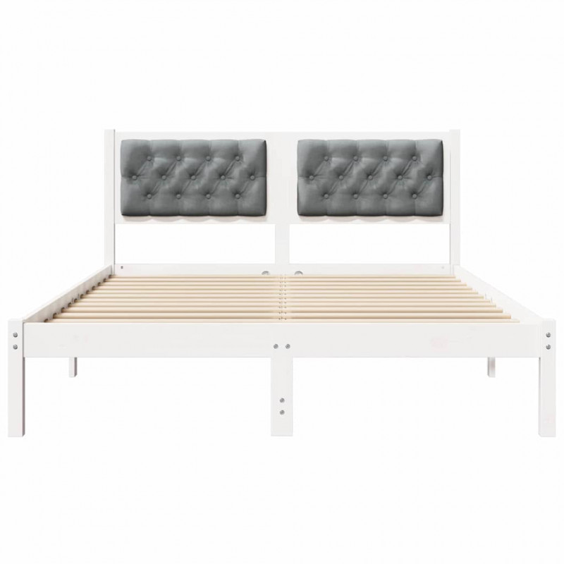 Ramka łóżka Jasnoszary 140 x 190 cm Lite drewno sosnowe