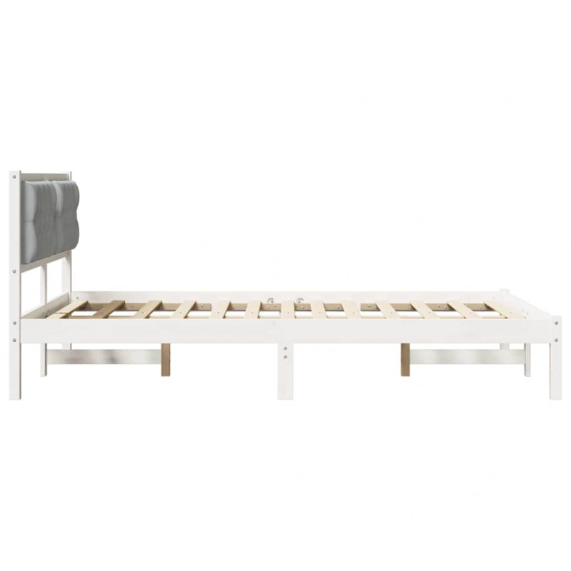 Ramka łóżka Jasnoszary 140 x 190 cm Lite drewno sosnowe