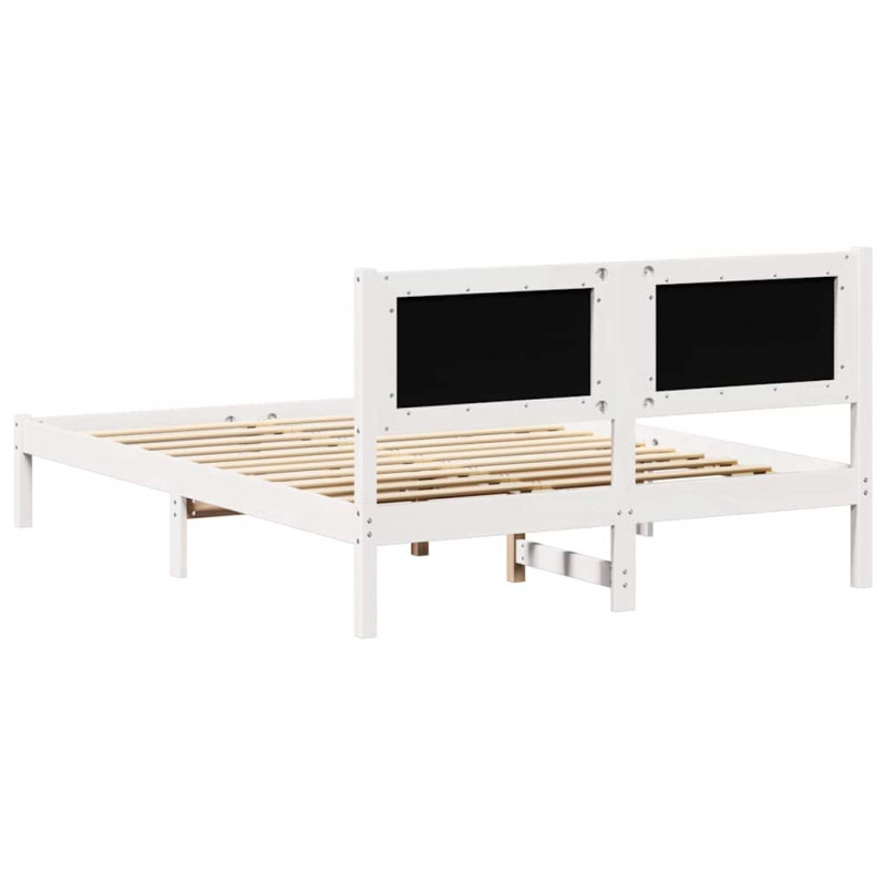 Ramka łóżka Jasnoszary 140 x 190 cm Lite drewno sosnowe
