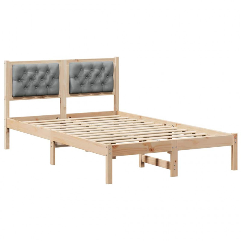 Ramka łóżka Jasnoszary 135 x 190 cm Lite drewno sosnowe