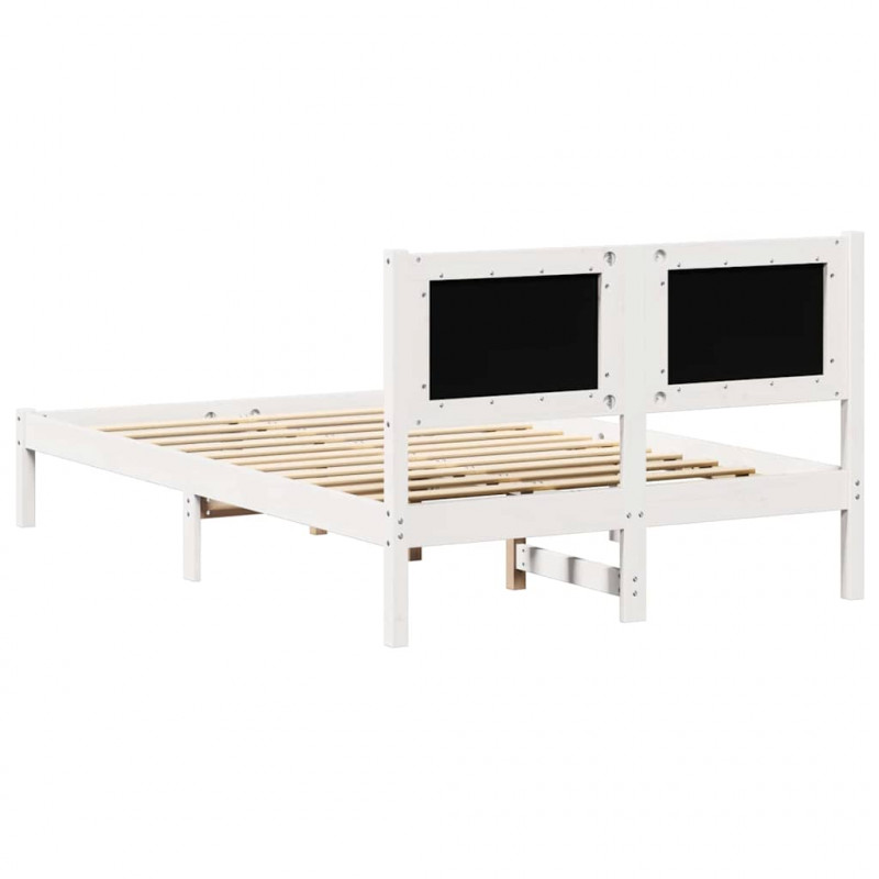 Ramka łóżka Jasnoszary 135 x 190 cm Lite drewno sosnowe