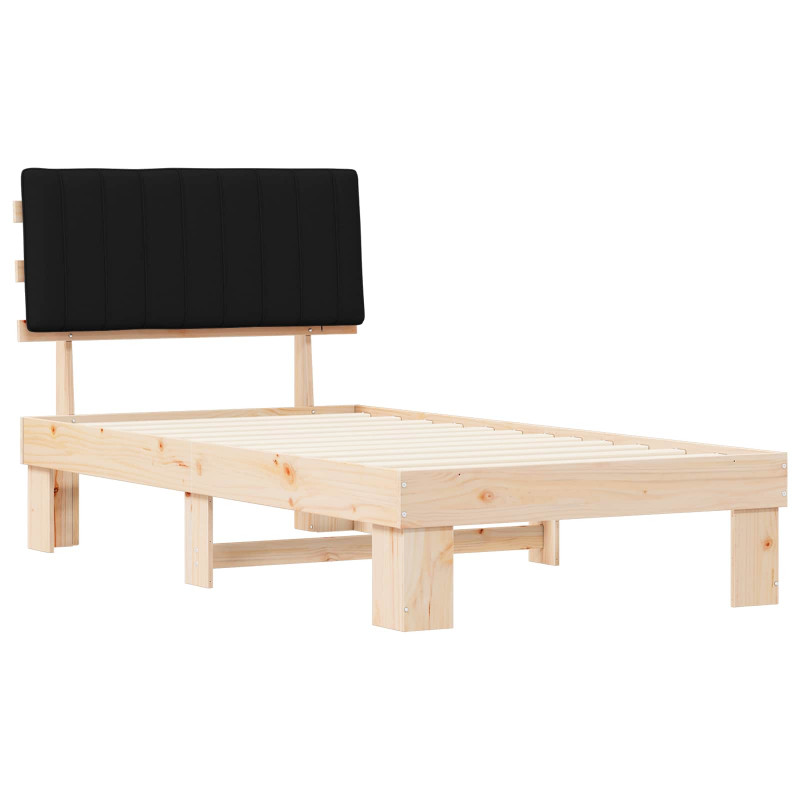 Ramka łóżka z tapicerowanym wezgłowiem Czarny 100 x 200 cm