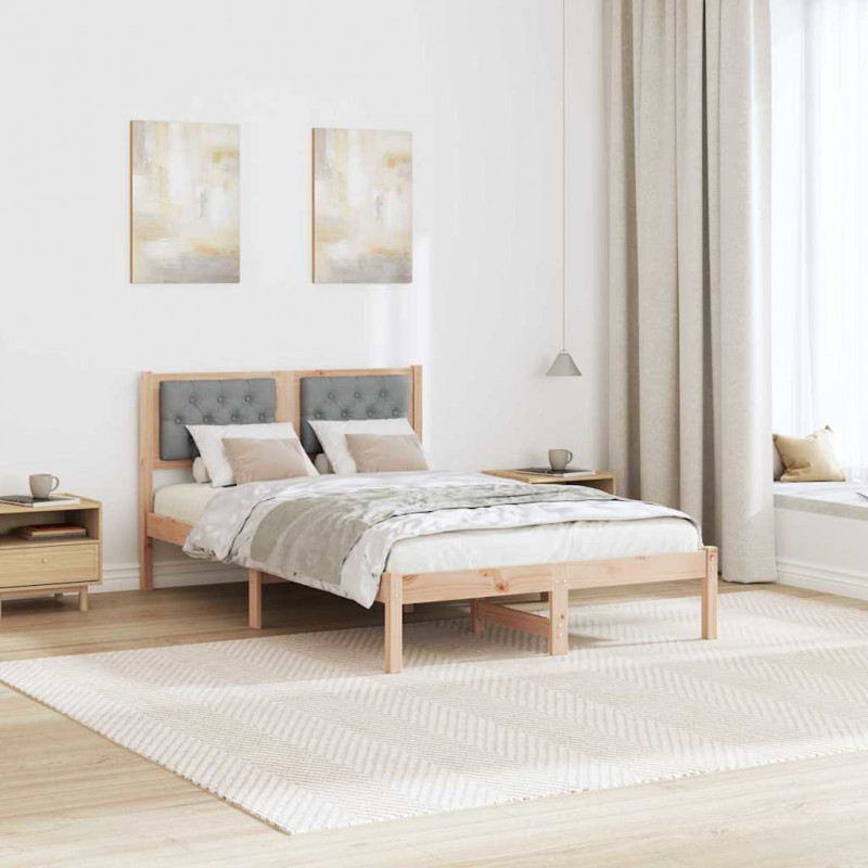 Ramka łóżka Jasnoszary 120 x 190 cm Lite drewno sosnowe