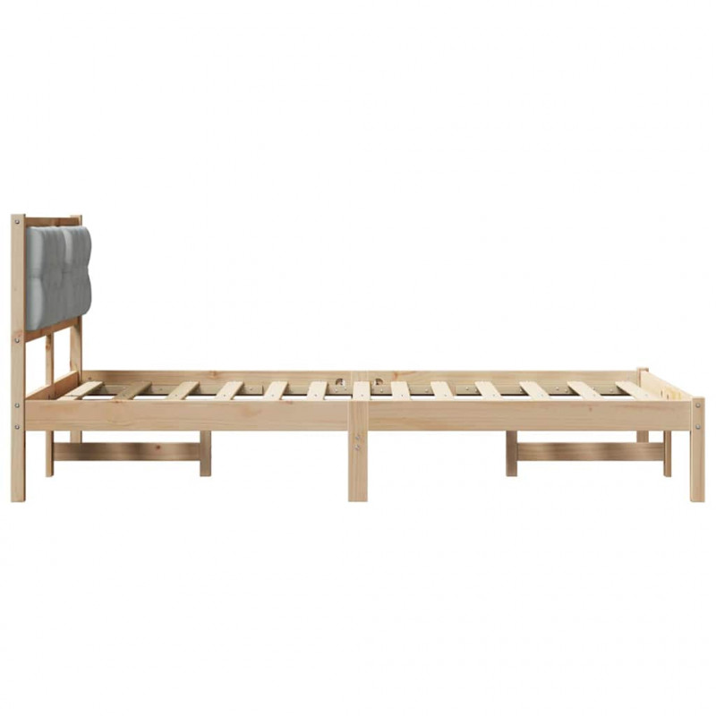 Ramka łóżka Jasnoszary 120 x 190 cm Lite drewno sosnowe