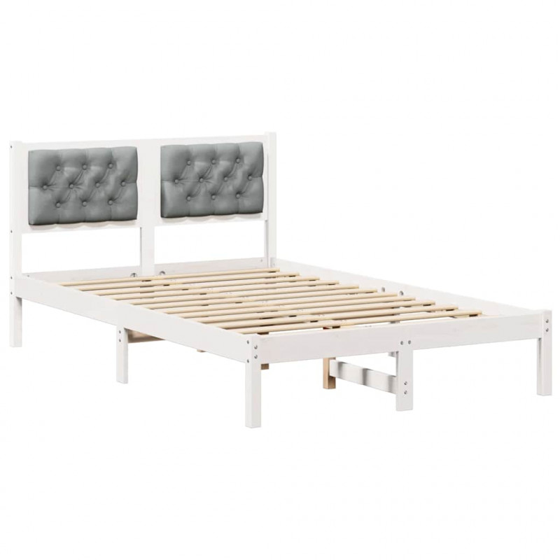 Ramka łóżka Jasnoszary 120 x 190 cm Lite drewno sosnowe