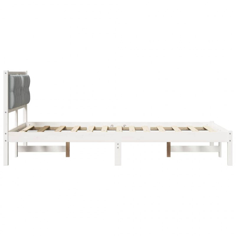 Ramka łóżka Jasnoszary 120 x 190 cm Lite drewno sosnowe