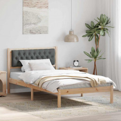 Ramka łóżka Ciemnoszary 100 x 200 cm Lite drewno sosnowe