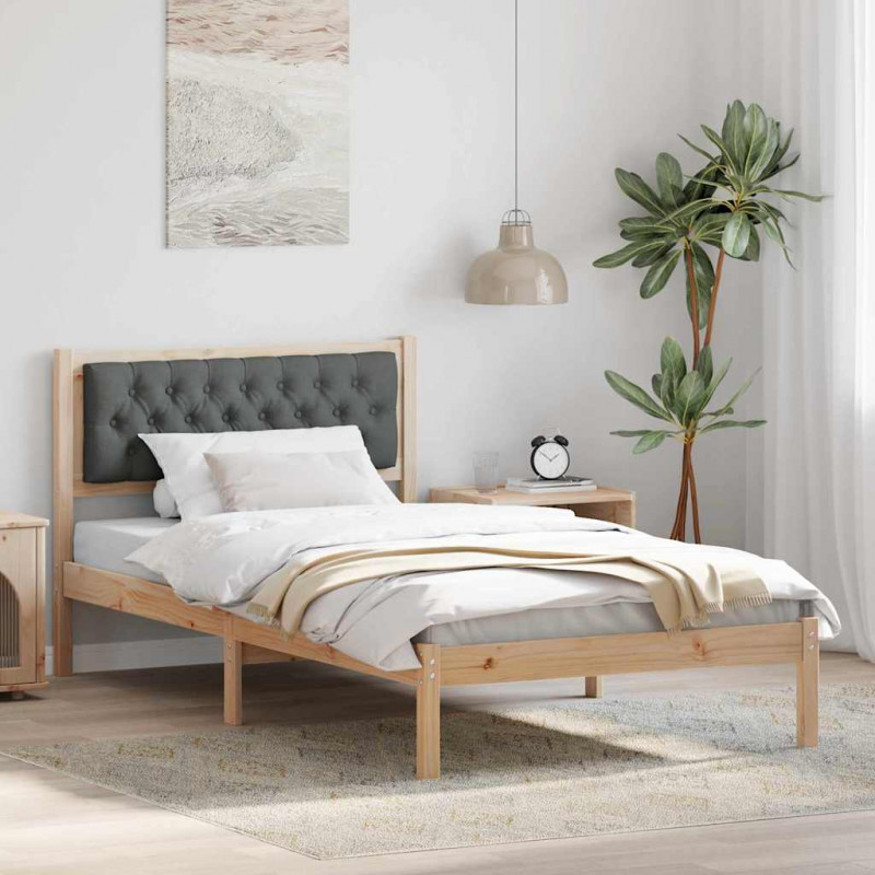 Ramka łóżka Ciemnoszary 100 x 200 cm Lite drewno sosnowe