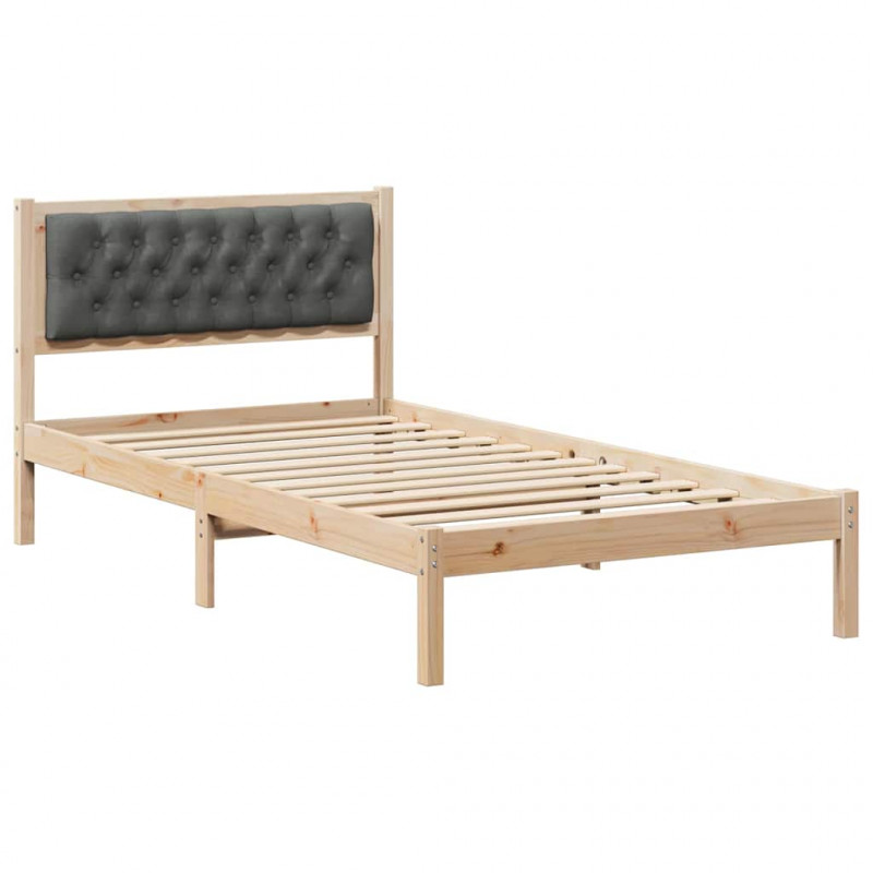 Ramka łóżka Ciemnoszary 100 x 200 cm Lite drewno sosnowe