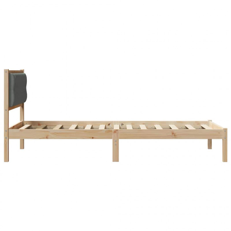 Ramka łóżka Ciemnoszary 100 x 200 cm Lite drewno sosnowe