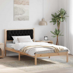Ramka łóżka Czarny 100 x 200 cm Lite drewno sosnowe