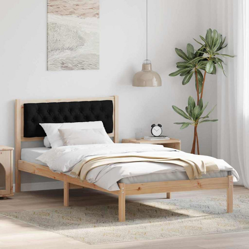 Ramka łóżka Czarny 100 x 200 cm Lite drewno sosnowe