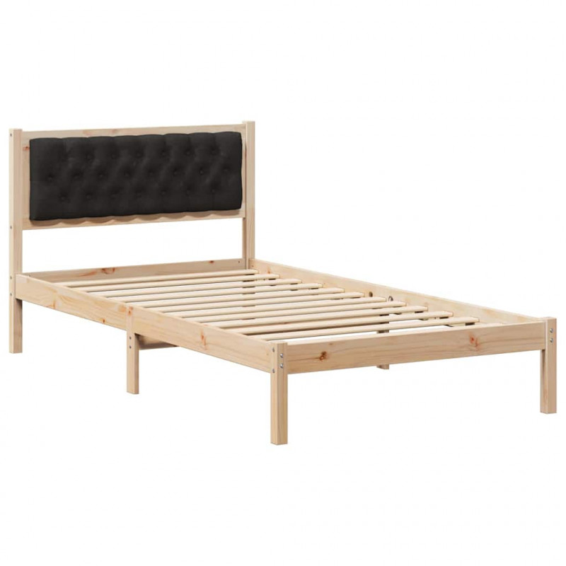 Ramka łóżka Czarny 100 x 200 cm Lite drewno sosnowe