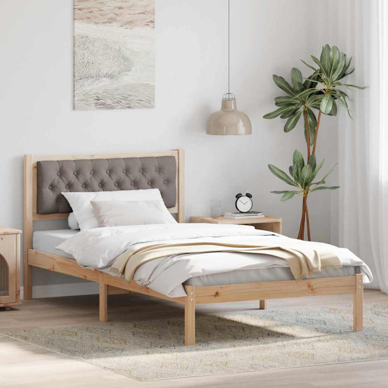 Ramka łóżka Ciemnoszary 100 x 200 cm Lite drewno sosnowe