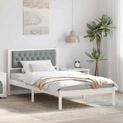 Ramka łóżka Jasnoszary 100 x 200 cm Lite drewno sosnowe