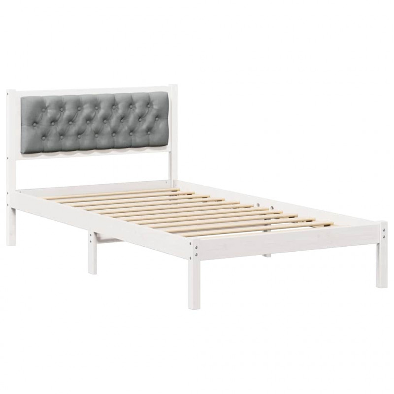Ramka łóżka Jasnoszary 100 x 200 cm Lite drewno sosnowe