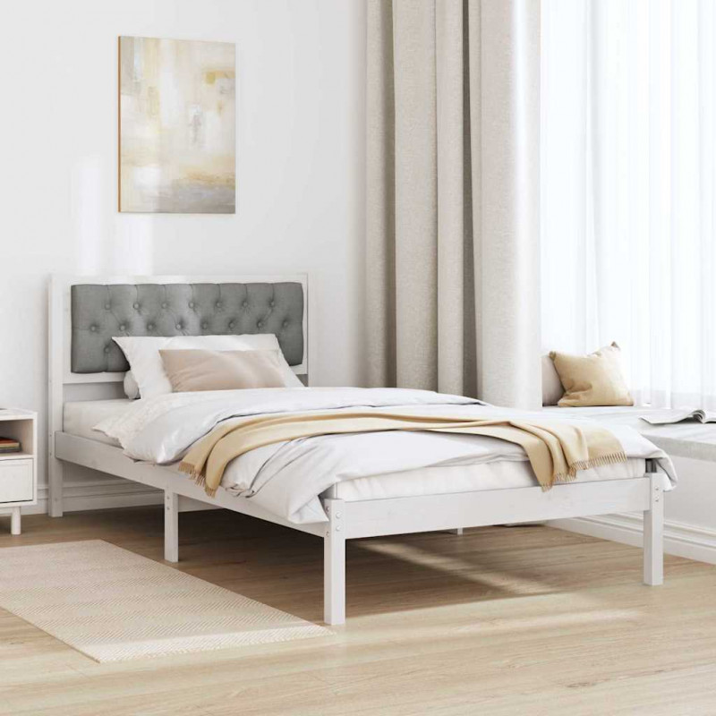 Ramka łóżka Jasnoszary 100 x 200 cm Lite drewno sosnowe