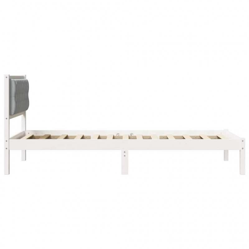 Ramka łóżka Jasnoszary 100 x 200 cm Lite drewno sosnowe