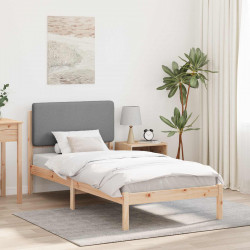 Ramka łóżka z tapicerowanym wezgłowiem Jasnoszary 90 x 200 cm