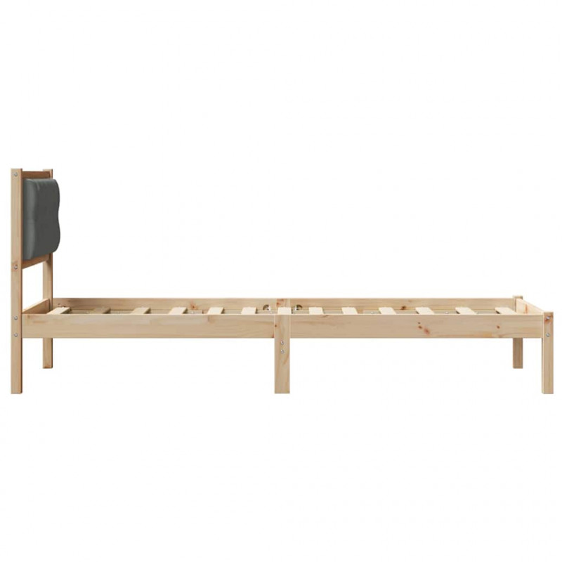 Ramka łóżka Ciemnoszary 90 x 200 cm Lite drewno sosnowe