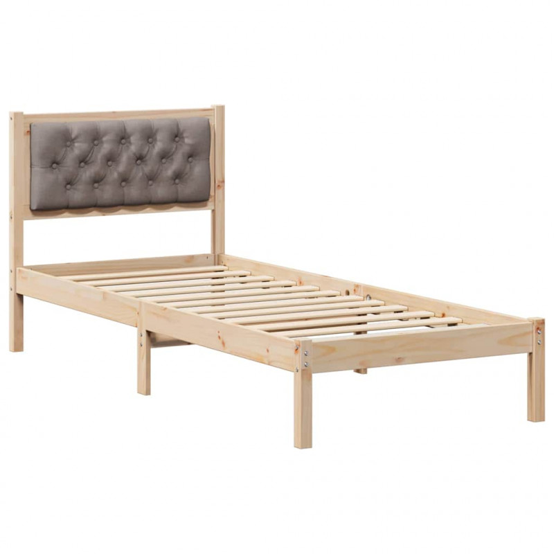 Ramka łóżka Ciemnoszary 90 x 200 cm Lite drewno sosnowe