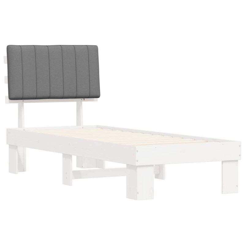 Ramka łóżka z tapicerowanym wezgłowiem Jasnoszary 80 x 200 cm