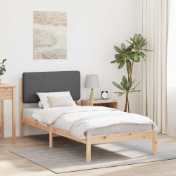 Ramka łóżka z tapicerowanym wezgłowiem Ciemnoszary 80 x 200 cm