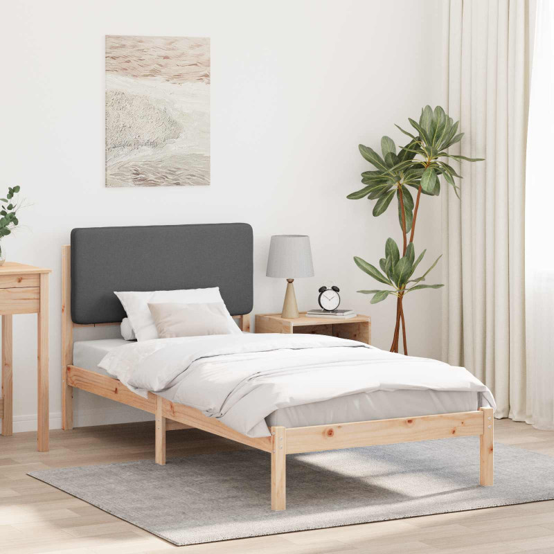 Ramka łóżka z tapicerowanym wezgłowiem Ciemnoszary 80 x 200 cm