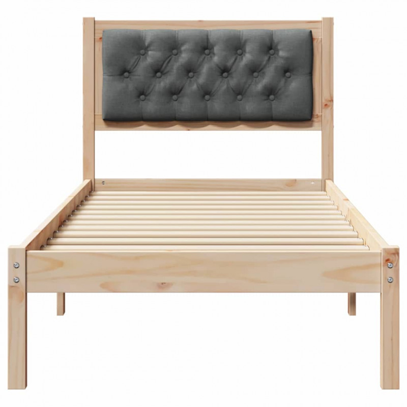Ramka łóżka Ciemnoszary 90 x 190 cm Lite drewno sosnowe