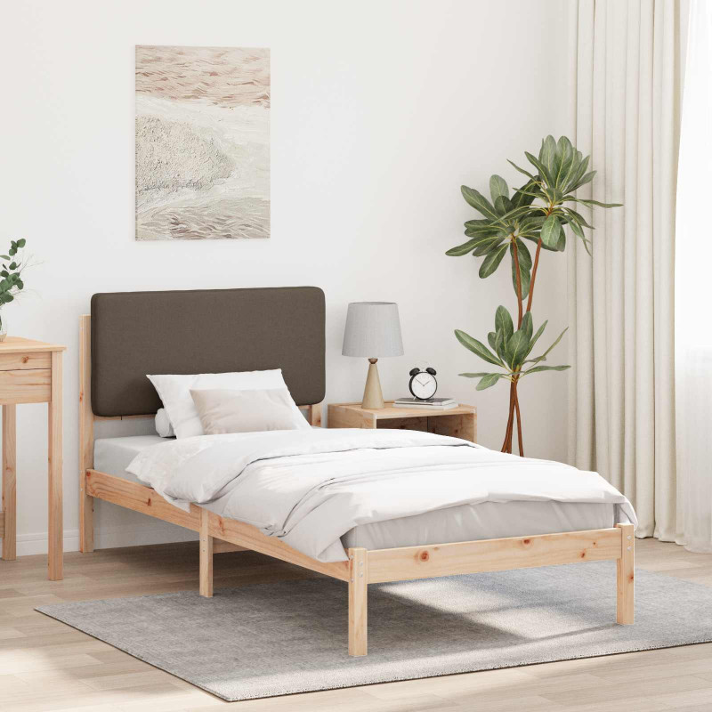 Ramka łóżka z tapicerowanym wezgłowiem Ciemnoszary 80 x 200 cm