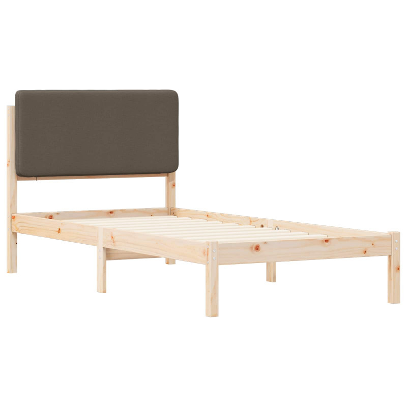 Ramka łóżka z tapicerowanym wezgłowiem Ciemnoszary 80 x 200 cm