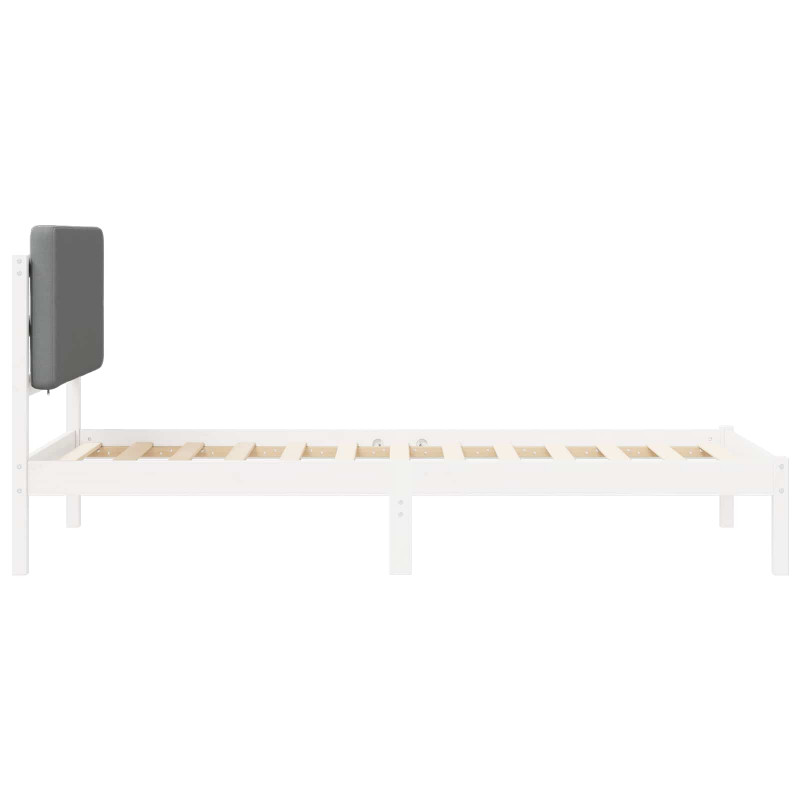 Ramka łóżka z tapicerowanym wezgłowiem Jasnoszary 80 x 200 cm
