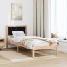 Ramka łóżka Z zagłówkiem Czarny 75 x 190 cm Lite drewno sosnowe
