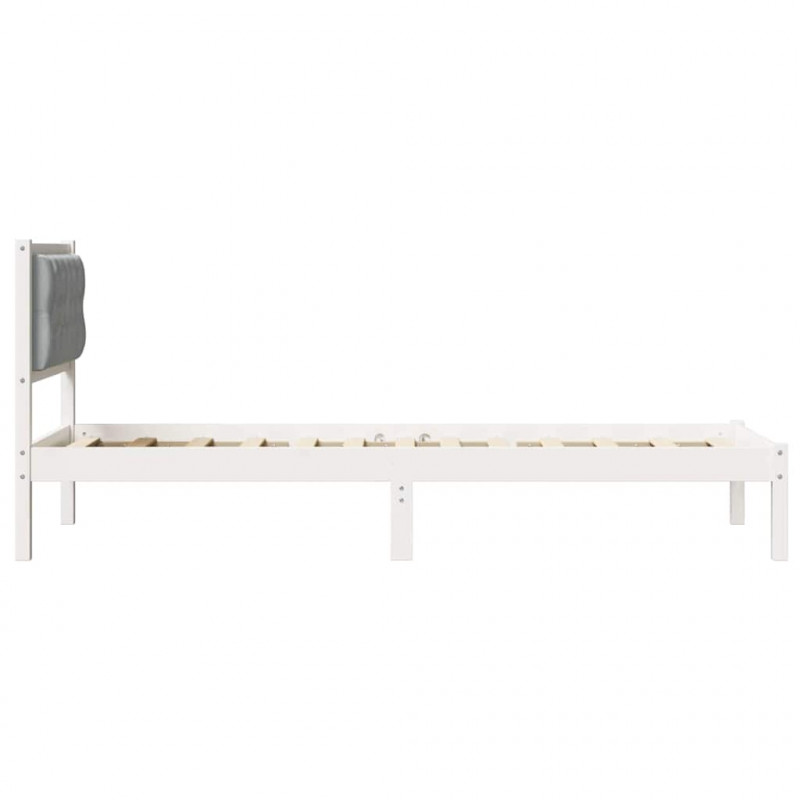 Ramka łóżka Jasnoszary 75 x 190 cm Lite drewno sosnowe