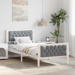 Ramka łóżka Jasnoszary 90 x 200 cm Lite drewno sosnowe
