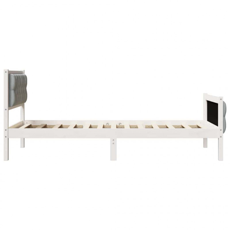 Ramka łóżka Jasnoszary 90 x 200 cm Lite drewno sosnowe