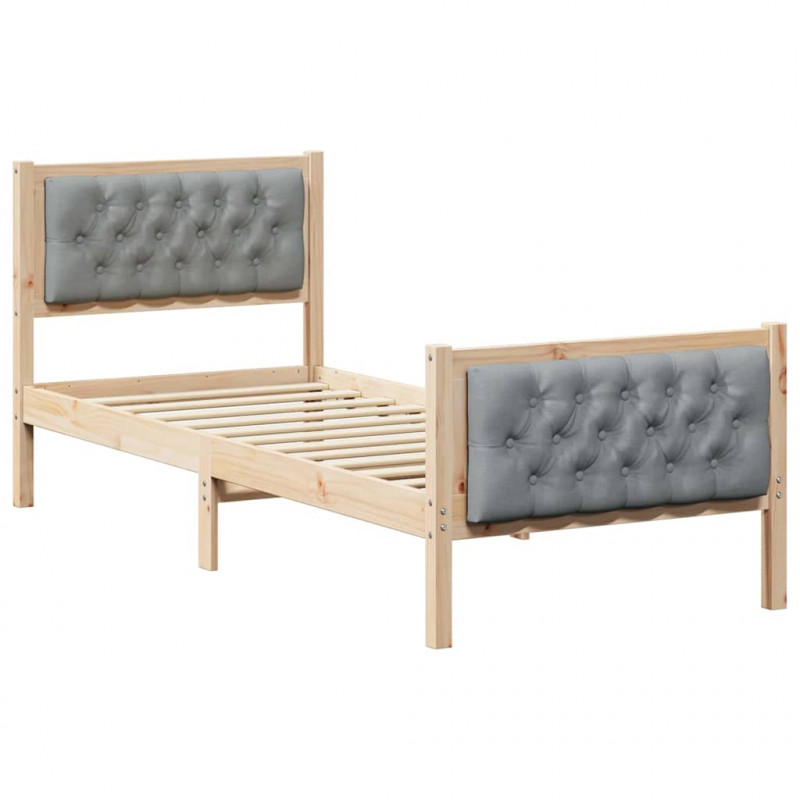 Ramka łóżka Z zagłówkiem Jasnoszary 80 x 200 cm tkanina